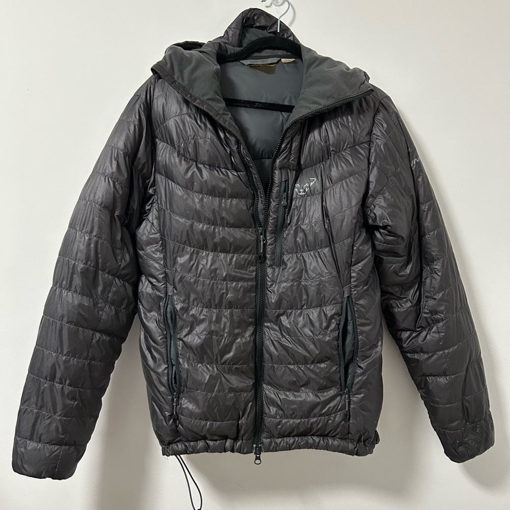Dynafit perfect quantum Gray Puffer Jacket‎ with Hood men’s small